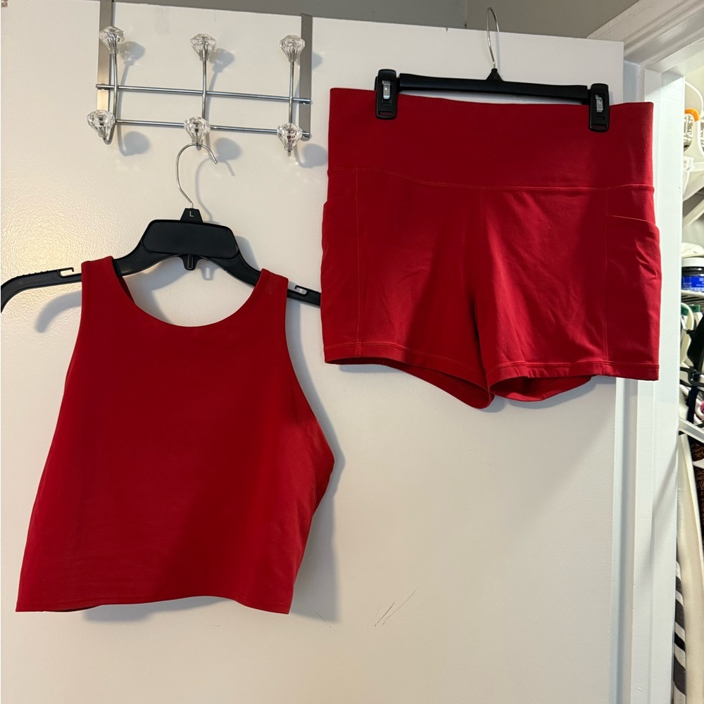 Athleta Vibrant Red Activewear Set